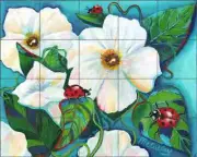 Ladybug Tile Backsplash Debbie McCulley Art Ceramic Mural POV-DM014