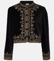 [Rixo] Rixo Denver embroidered cotton jacket AU 16 black