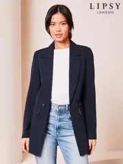 Lipsy Navy Blue Relaxed Blazer (AD8109) | $150