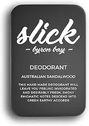 Deodorant 73ml - ALL NATURAL & ORGANIC - Aluminium Free Deodorant Paste for Men and Women in Plastic-Free Recyclable Container feat. Organic Shea Butter, Organic Coconut Oil & Australian Essential Oils - Made by Hand in Byron Bay (Australian Sandalwood)