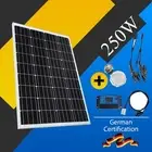 250W 12V Fixed Solar Panel Kit Mono Caravan Camping Charging PWM 30A Regulator