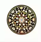 18" black Marble Table Top dining coffee side inlay Pietra Dura antique Decor p2