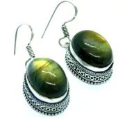 Labradorite Earrings 925 Sterling Silver Handmade Gemstone Jewelry Gift