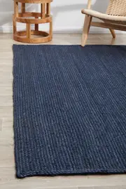 Rug Culture Navy Hand Braided Jute Rug