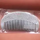 Solid 999 Fine Silver Cute Comb With 2-Fish Pattern Small Portable Comb 3.74inch