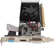 Graphics Card, GT610 1GB DDR3 64bit Graphics Card Support DVI VGA HDMI 64 Bit, GF119/40nm 810/1800MHz PCI Express 2.0 x 16 Game Graphics Card with Silence Cooling Fan