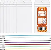 [Granvoo] Pack of 7 Cruise Luggage Tags, Waterproof Luggage Tags, Transparent Suitcase Tags, Cruise Luggage Tag with Zip Seal & Stainless Steel Loops, for Travel, Holiday, Ships Accessories