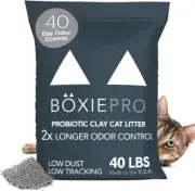 Boxie® Probiotic Cat Litter 40 Day Natural Odor Control, 40Lb Clumping Kitty Lit