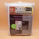 Blackout Drapery Liner Curtains 54"×80" White Roc Ion Light Blocker Mag Strips