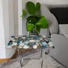 12"x18" Natural Agate Stone Side Table Top Luxury Living Room Interior Decor