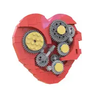 YOUFOY Clockwork Heart Sculpture 182 Pieces Building Kit Set for Collection