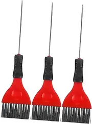 OSOLADY 3Pcs Hair Tint Brush with Pin Tail Professional Hair Dyeing Tool for Precise Coloring Easy to Clean for Salon Home Use Flexible Bristles for Smooth