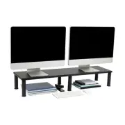 Dual Monitor Stand Height Adjustable Desktop Organizer Laptop Riser Office 38.5"