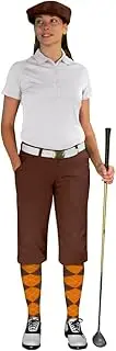 [Golf Knickers] Ladies Select A Style Golf Knicker Outfit - Matching Golf Cap - Brown