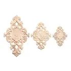 Wood Carving Decal Wall Door Onlay Applique Unpainted Corner Home Decor 4 Size