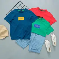 在飛比找ETMall東森購物網優惠-出口 韓國 貝納tong圓領男女童夏季短袖T恤貼布 純棉百搭