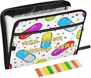Custom File Organizer Expanding Folder 13 Pockets A4 Letter Size Personalized Accordion File Organizer with Zipper Closure for Document Storage Cartoon Colorful Pills carpetas de