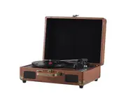 HOMCOMY Vintage Vinyl Record Player BT Phonograph USB Recording 33/45/78RPM Support for 7/10/12inch Vinyl Records Turntable Portable Record Player