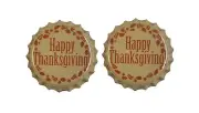 Beer Bottle Caps - Happy Thanksgiving - 1 Pair