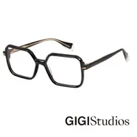 在飛比找momo購物網優惠-【GIGI Studios】個性設計金飾光學眼鏡(黑 - O