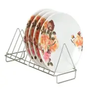 Melamine Round Full Size Floral Printed Plates 11 In Set 4 Orange Roses