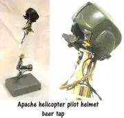 1/6 scale Apache pilot helmet as beer tap