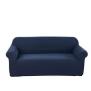 LushCovers Stretchable Water-Repellent Sofa Pet Protect Elastic Lounge Couch Cover - 2 Seater - Navy Blue