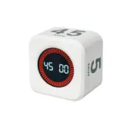 Visual Flip Cube Timer Countdown Gravity Productivity Desk Timer for Kitchen Work Study-White