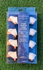 Williams Sonoma Grill Tools Sheep Shaped Corn-On-The-Cob Holders 4pc Set NIP