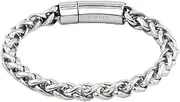 [HEIX] Mens Jewelry Stainless Steel Simple Cuban Braided Wheat Silver Link Chain Bracelet for Men and Boys