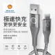 【殼牌】USB-A to Type-C 反光PD充電傳輸線 1M 晶燦銀