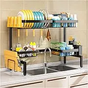 ARSTPEOE Over The Sink Dish Drying Rack, Fits All Sinks (24.8"-35.4"), Adjustable Above Kitchen Sink