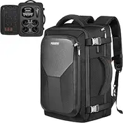 Avata 2 Case, Expandable Carry On Bag for DJI Goggles 3, RC Motion 3, Large Capacity Avata 2 Backpack Fits 17.3 Inch Laptop and DJI Fly More Combo, Travel Drone Carrying Case for Accessories