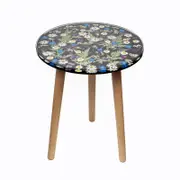 Leni Handcrafted Resin Side Table Tranquil Garden Black 40x40x51.5cm
