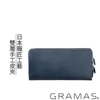 在飛比找momo購物網優惠-【Gramas】Meister 雙層手工真皮皮夾(藍)