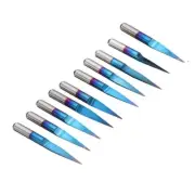 10pcs 3.175mm CNC V-Bits Tungsten Carbide Engraving Tool Blue Coated 10–25°