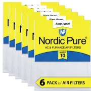 Nordic Pure 18x18x 1/2 Half Inch Ring Panel MERV 10 Furnace Air Filters 6 Pack