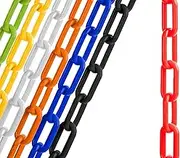 (Made in USA) 2" x 50' Red Plastic Safety Chain ft. SunShield UV Resistant Technology