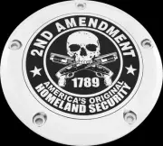 CE Chrome Billet 2nd Amendment Derby Cover Harley Road Glide Ultra 16-19