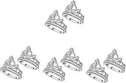 [OATIPHO] 4sets Stylish Crown Shape Zircon Inlay Wedding Ring for Everyday or Special Occasions 2pcs*4