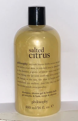 SEALED 16 oz Philosophy Salted Citrus Shower Gel Bath Shampoo