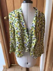 warehouse mimosa print yellow spring flowers floaty viscose jacket 12 6 14 16