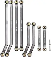 INJORA High Clearance 4 Links Set CNC Aluminum Links Set for 1/24 RC Crawler Car LWB 133.5mm Axial SCX24 AXI90081 Deadbolt AXI00004 B17,8PCS（Grey）
