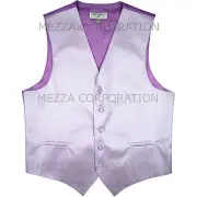 New Men's Tuxedo Vest Waistcoat Horizontal Stripes only formal party Lavender