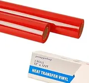 guangyintong Red Heat Transfer Vinyl HTV Rolls, 2 Rolls 12" x 12ft Red Iron on Vinyl for T-Shirts Glossy Surface HTV Vinyl for All Cutter Machines Easy to Cut & Weed