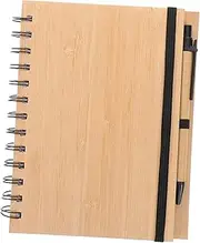 Ipetboom Elegant Spiral Bound Bamboo Notebook for Students Professionals and Creatives and