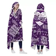 Sending Big Hugs Purple Gifts Wearable Blanket Hoodie Sherpa Fleece -