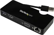 StarTech.com Travel Docking Station for Laptops - HDMI or VGA - USB 3.0 - Portable Universal Laptop Mini Dock