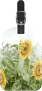 [WOSHJIUK] Luggage Tags,2 Pack Labels Suitcase Tags,Plant Sunflower Field,Luggage Tags Privacy Protection Travel Bag Tag