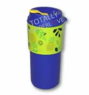 Tupperware Tumbler Eco To Go Cup Hot/Cold Sleeve 16 oz. Blue Green Pineapples ❤️